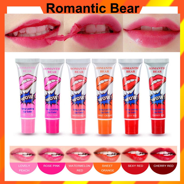 ROMANTIC BEAR Liptint Waterproof Lip Tint Set Satin Lip Gloss Long Lasting Lipstik Non Stick Lipstick Matte Murah Lip Color Peel Off