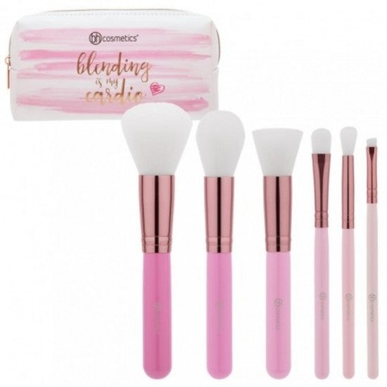 Bh Cosmetics Mini Pink Perfection 06 Piece Makeup Brushes set With Cosmatics BAG