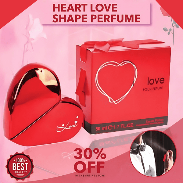 Mutual Love Perfume Heart Shape Love Perfume Long Lasting Scent Red Spray Mist Fragrance, Heart Eau De Parfum for Unisex, 50ML