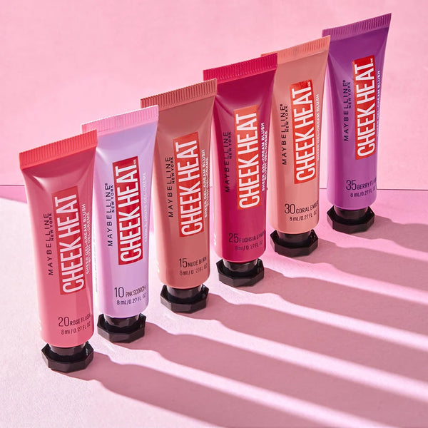 Maybelline Cheek Heat Liquid Cream Blush  Original - 04 piece set